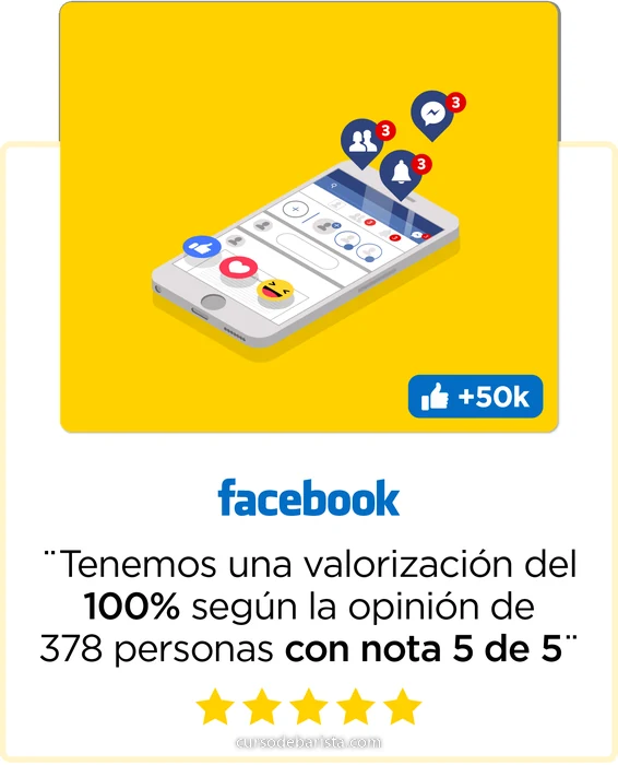 Valoración de la escuela en Facebook: 100% según 378 personas