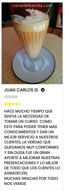 Testimonio de Juan Carlos G., alumno del curso de barista