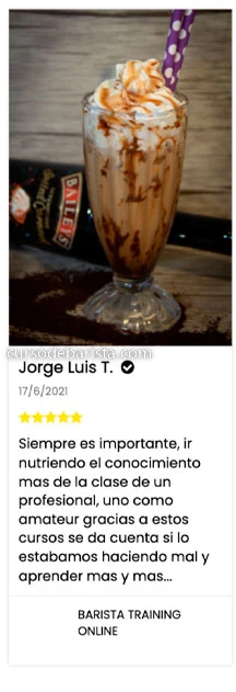 Testimonio de Jorge Luis T., alumno del curso de barista